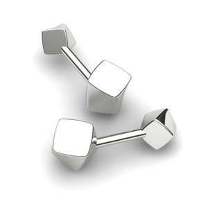 Cube 925 Sterling Silver Cufflinks by Krysaliis
 Gift Boxed